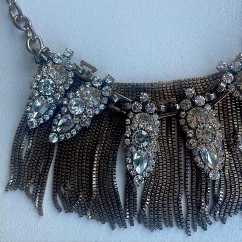 Express Rhinestone Fringe Necklace